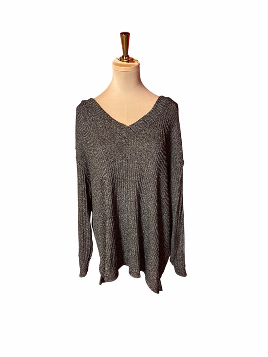 torrid Sweaters - Torrid Charcoal Ribbed V-Neck Sweater 1X Plus Size Soft Knit Tunic Top